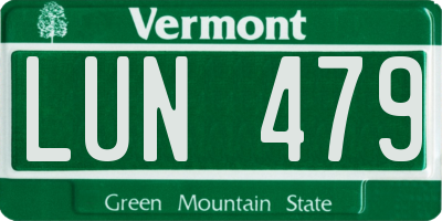 VT license plate LUN479