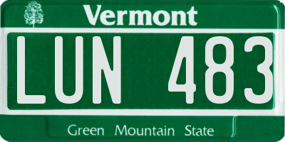 VT license plate LUN483