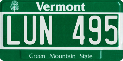 VT license plate LUN495