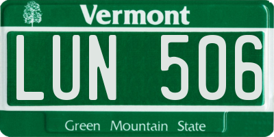 VT license plate LUN506