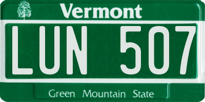 VT license plate LUN507