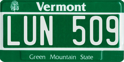 VT license plate LUN509