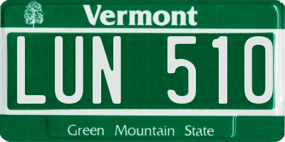 VT license plate LUN510