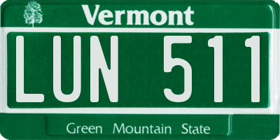 VT license plate LUN511