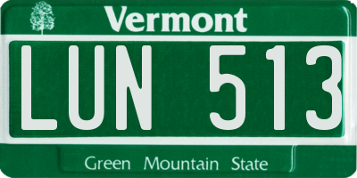 VT license plate LUN513