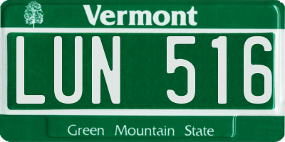 VT license plate LUN516