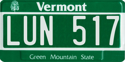 VT license plate LUN517