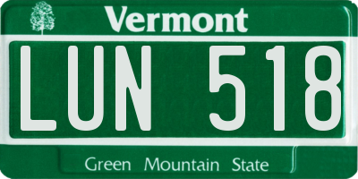 VT license plate LUN518