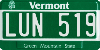 VT license plate LUN519
