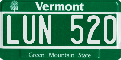 VT license plate LUN520