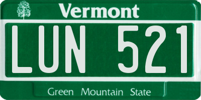 VT license plate LUN521