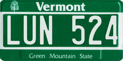 VT license plate LUN524