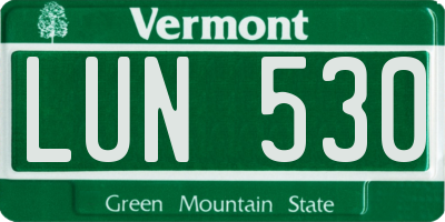 VT license plate LUN530