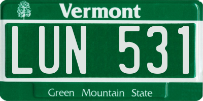VT license plate LUN531