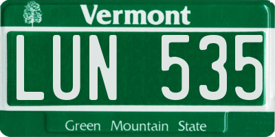 VT license plate LUN535