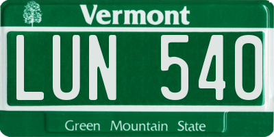 VT license plate LUN540