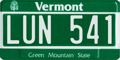 VT license plate LUN541