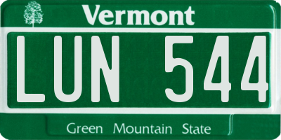 VT license plate LUN544