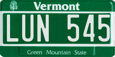 VT license plate LUN545