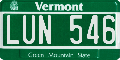 VT license plate LUN546