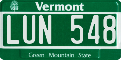 VT license plate LUN548