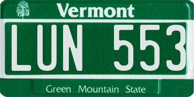 VT license plate LUN553