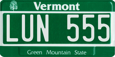 VT license plate LUN555