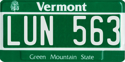 VT license plate LUN563