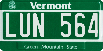 VT license plate LUN564