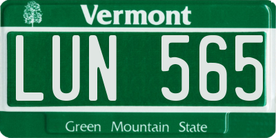 VT license plate LUN565