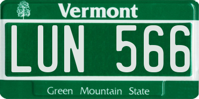 VT license plate LUN566