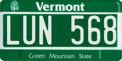 VT license plate LUN568