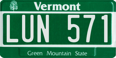 VT license plate LUN571