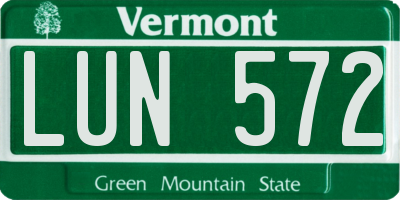 VT license plate LUN572