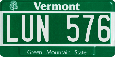 VT license plate LUN576