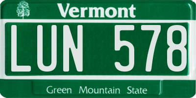 VT license plate LUN578