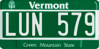 VT license plate LUN579