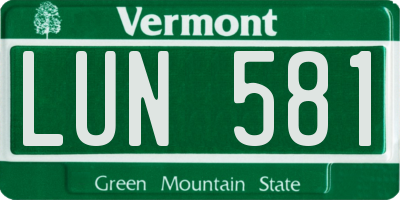 VT license plate LUN581