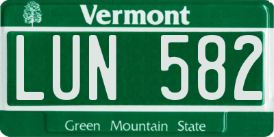 VT license plate LUN582