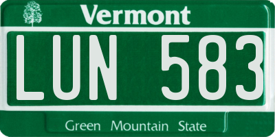 VT license plate LUN583