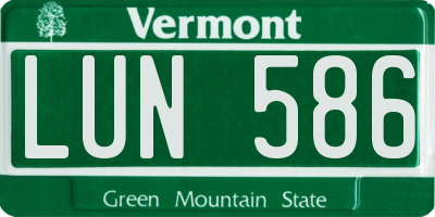 VT license plate LUN586