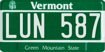 VT license plate LUN587