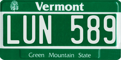VT license plate LUN589