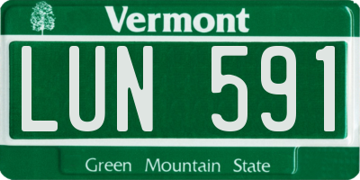 VT license plate LUN591