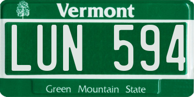 VT license plate LUN594