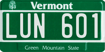 VT license plate LUN601