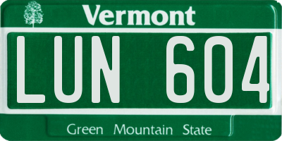 VT license plate LUN604