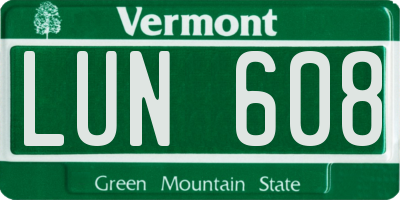VT license plate LUN608