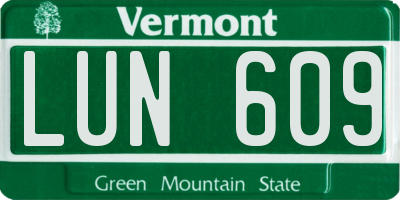 VT license plate LUN609