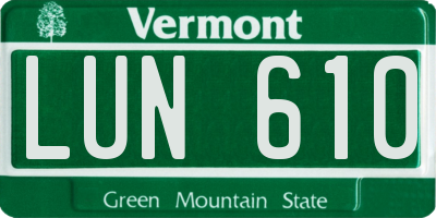 VT license plate LUN610